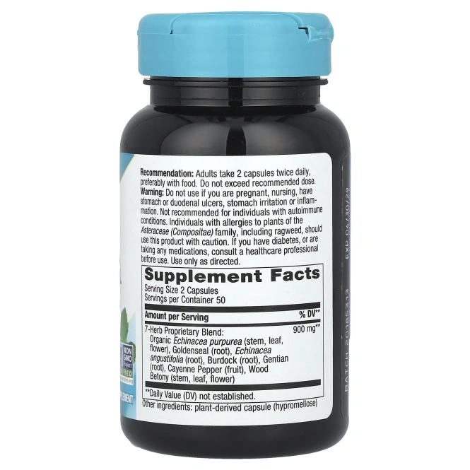 Nature's Way, Эхинацея желтокорень, 450 мг, 100 веганских капсул