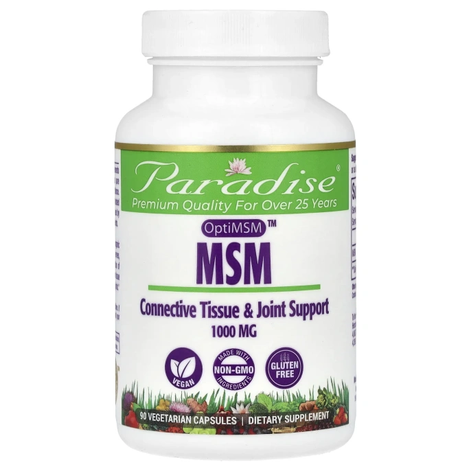 Paradise Herbs, МСМ, 1000 мг, 90 вегетарианских капсул