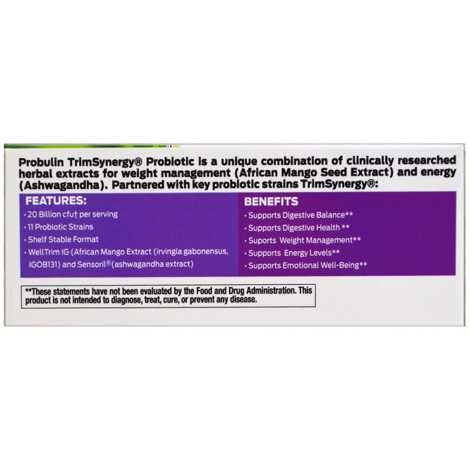 Probulin, TrimSynergy, пробиотик, 60 капсул