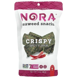 Nora Snacks, снеки с морскими водорослями, хрустящие и пряные, 28 г (1 унция)