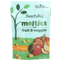 Beech-Nut, Melties с фруктами и овощами, от 8 месяцев, яблоко и тыква, 28 г (1 унция)