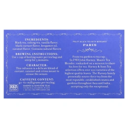 Harney & Sons, Фруктовый черный чай с бергамотом, Париж, 50 чайных пакетиков, 90 г (3,17 унции)