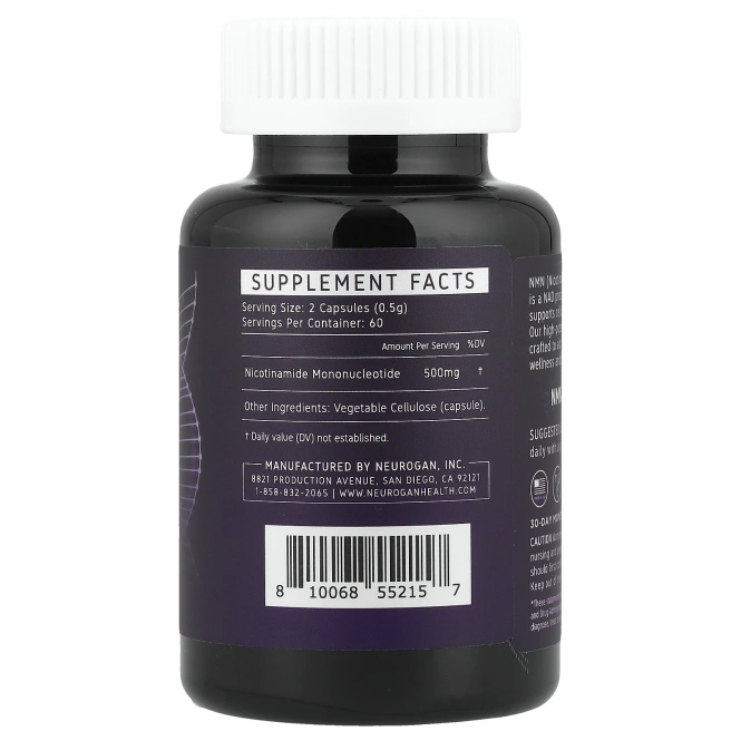 Neurogan Health, NMN, 120 капсул (250 мг в 1 капсуле)