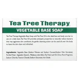 Tea Tree Therapy, Мыло на растительной основе с маслом чайного дерева, брусок, 3.9 унций (110 г)