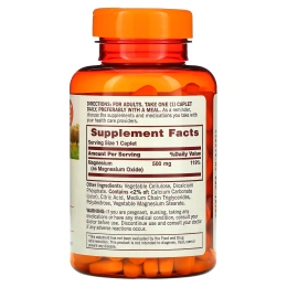 Sundown Naturals, Магний, 500 мг, 180 капсуловидных таблеток