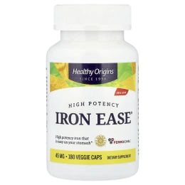 Healthy Origins, Iron Ease®, 45 мг, 180 растительных капсул