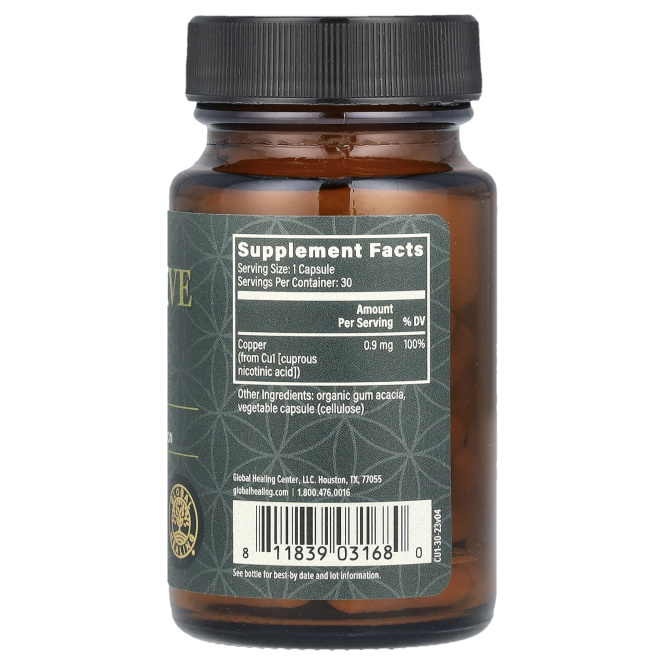 Global Healing, биоактивная медь, 30 капсул