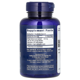 Life Extension, Гинкго двулопастный, сертифицированный экстракт, 120 мг, 365 капсул на растительной основе