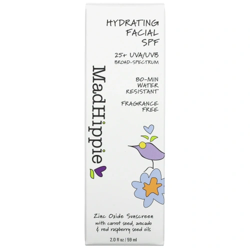 Mad Hippie Skin Care Products, Hydrating Facial SPF 25+, Fragrance Free, 2 fl oz (59 ml)