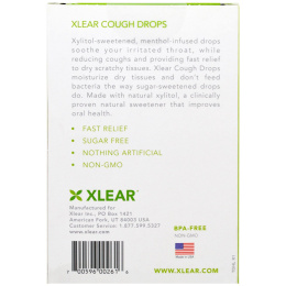 Xlear, Ксилит, леденцы от кашля, без сахара, лимонный мед, 30 леденцов