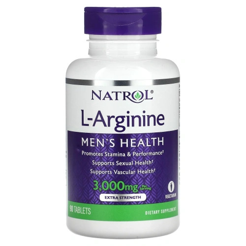 Natrol, L-Arginine, Extra Strength, 3000 mg, 90 Tablets