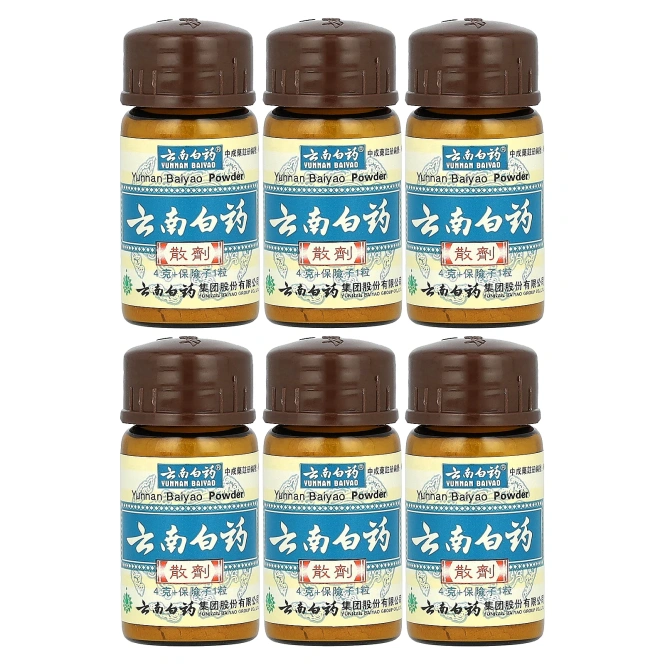 Yunnan Baiyao, порошок, 6 флаконов по 4 г
