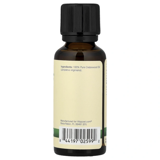 Vitacost, 100% чистое кедровое масло, 30 мл (1 жидк. унция)