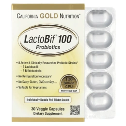 California Gold Nutrition, LactoBif® 100, пробиотики, 100 млрд КОЕ, 30 растительных капсул