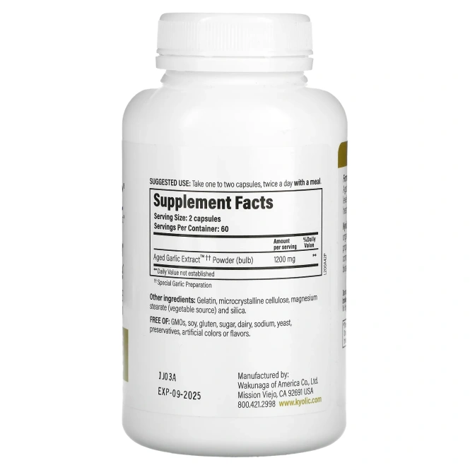 Kyolic, Экстракт зрелого чеснока, дополнительный резерв, 120 капсул