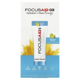 FITAID, FocusAid® Go, увлажнение и чистая энергия, со вкусом арбуза, 14 пакетиков с порошком по 4,5 г (0,16 унции)
