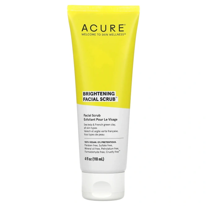 ACURE, Brightening Facial Scrub™, осветляющий скраб для лица, для всех типов кожи, 118 мл (4 жидк. унции)