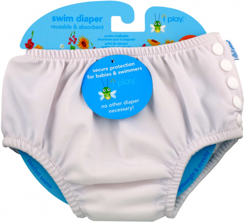 i play Inc., Swim Diaper, Reusable & Absorbent, 24 Months, White, 1 Diaper