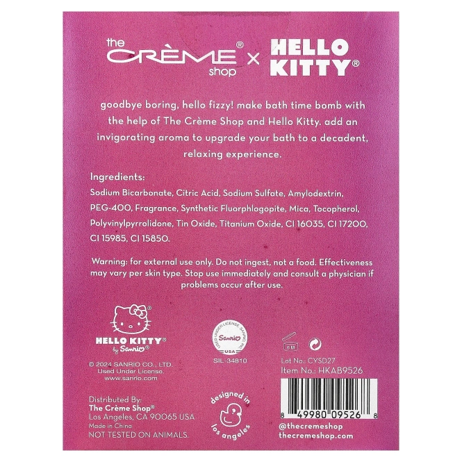 The Creme Shop, Hello Kitty®, ароматерапевтическая бомба для ванны, со вкусом клубники, 1 шт.