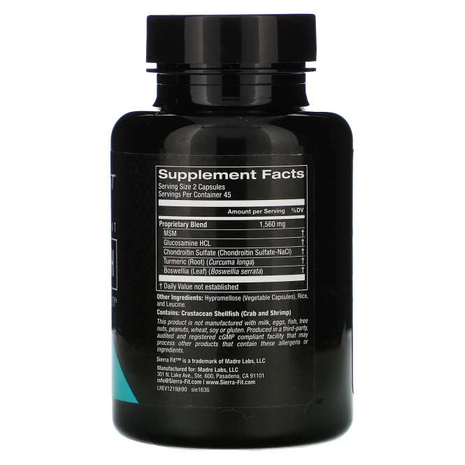 Sierra Fit, Здоровье суставов, 90 растительных капсул