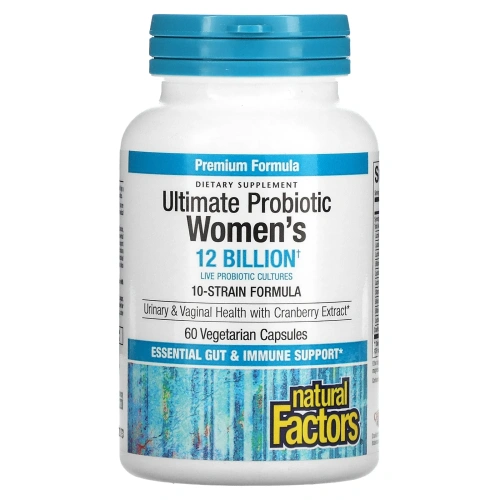 Natural Factors, Абсолютный пробиотик, женская формула, 60 вегетарианских капсул