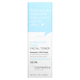 Cosmedica Skincare, Увлажняющий и тонизирующий тоник для лица, розовая вода + гамамелис, 4 унции (120 мл)