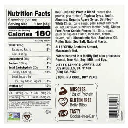 Lenny & Larry's, Cookie-Fied®, батончик с белой крошкой макадамии, 9 батончиков, 45 г (1,59 унции)