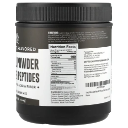 Left Coast Performance, Пептиды коллагена в виде масляного порошка MCT с пребиотической клетчаткой акации, шоколад, 454 г (1 фунт)