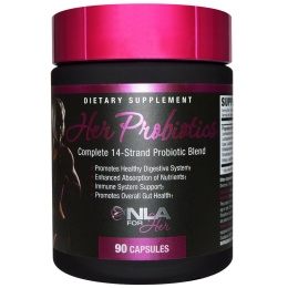 NLA for Her, Пробиотики для нее, смесь из 14 элементов, 90 капсул