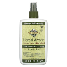 All Terrain, Herbal Armor, Натуральное средство от насекомых, без ДЭТА, спрей, 8,0 жидких унций (240 мл)