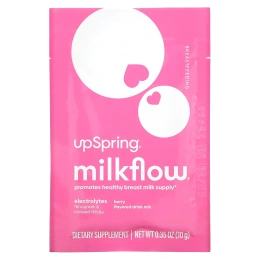 UpSpring, MilkFlow, электролиты, пажитник и кникус, напиток со вкусом ягод, 16 пакетиков по 10 г (0,35 унции)
