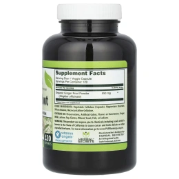 Herbal Secrets, Корень имбиря, 550 мг, 120 растительных капсул
