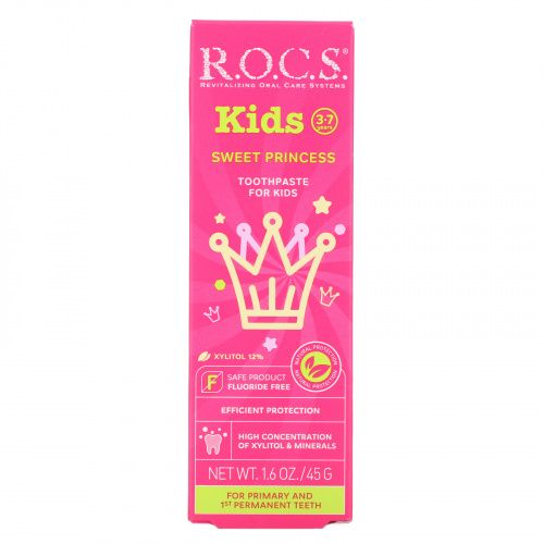 R.O.C.S., Kids, Sweet Princess, зубная паста, для детей от 3 до 7 лет, 45 г (1,6 унции)