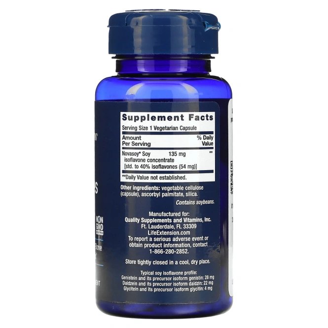Life Extension, Соевые изофлавоны, суперрассасывающиеся, 60 вегетарианских капсул