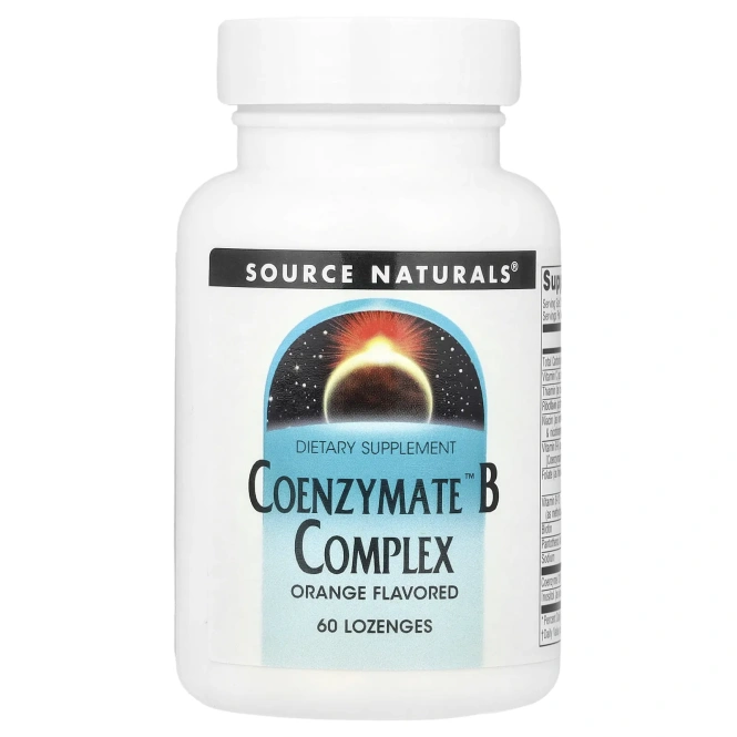 Source Naturals, Комплекс витаминов B Coenzymate, апельсиновый вкус, 60 леденцов