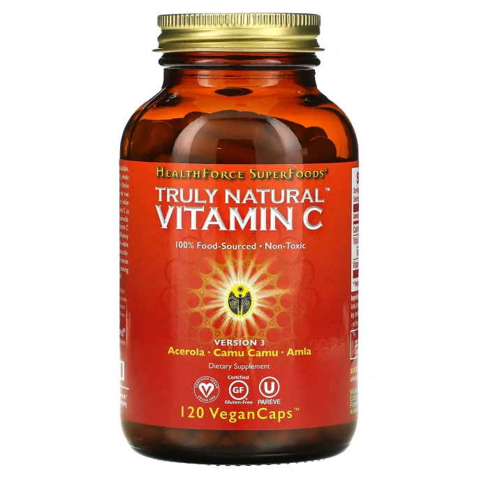 HealthForce Superfoods, Витамин C Truly Natural, 120 капсул VeganCaps