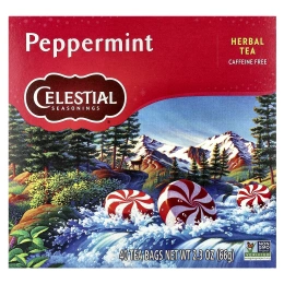 Celestial Seasonings, травяной чай, перечная мята, без кофеина, 40 чайных пакетиков, 66 г (2,3 унции)