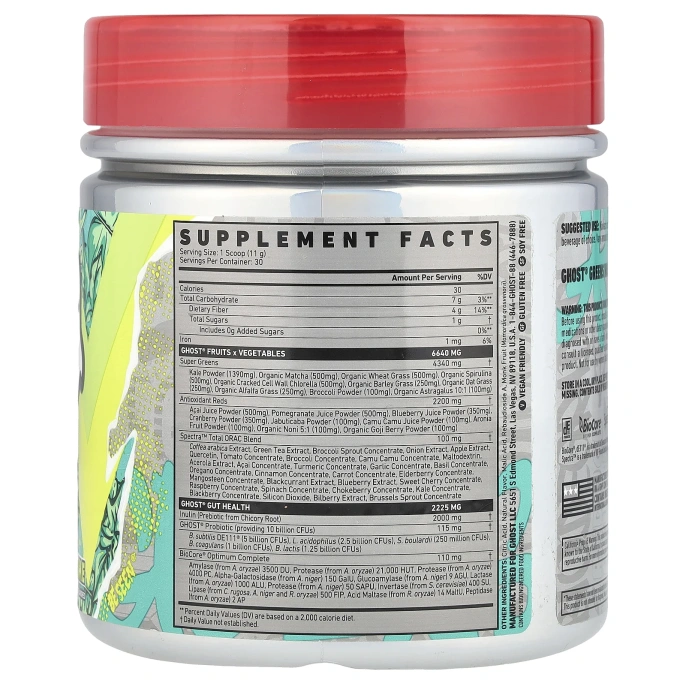 Ghost, Зелень, лайм, 330 г (11,6 унции)