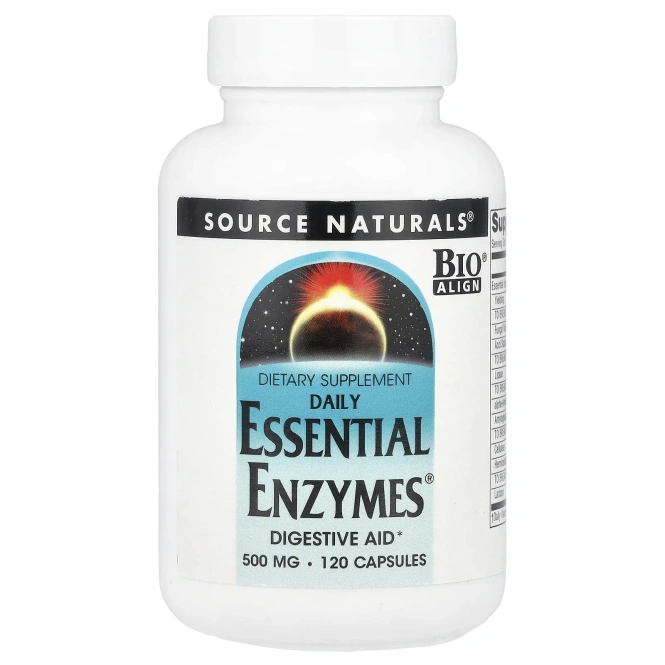 Source Naturals, Ежедневные незаменимые ферменты (500 мг) 120 капсул