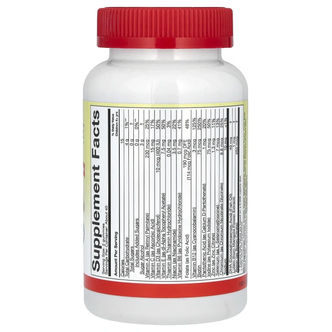 ChildLife Essentials, Мультивитаминные жевательные мармеладки, без сахара, натуральная клубника и лимон, 90 жевательных таблеток