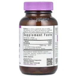 Bluebonnet Nutrition, Натуральный бета-каротин, 25,000 МЕ, 90 гелевых капсул