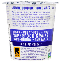 Earnest Eats, Суперфуд с овсянкой, Черника + чиа + корица, Суперфуд с черникой и чиа, 2,35 унции (67 г)