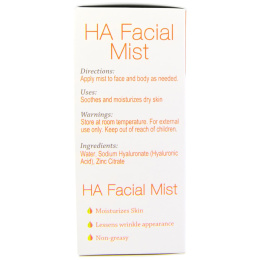 Hyalogic, HA, спрей-дымка для лица с гиалуроновой кислотой, 2 унции (59 мл)