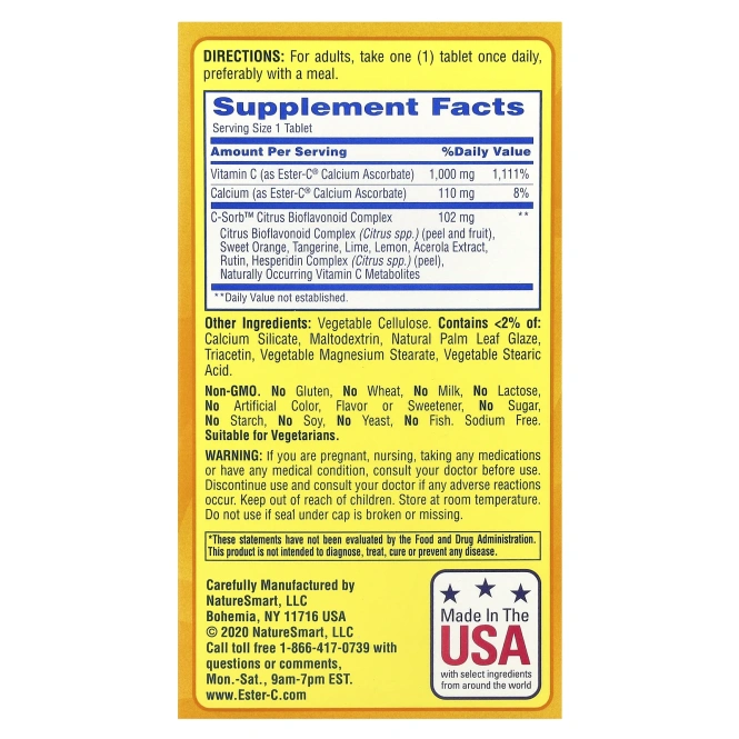 EsterC, 24-часовая поддержка иммунитета, 1000 мг, 90 вегетарианских таблеток