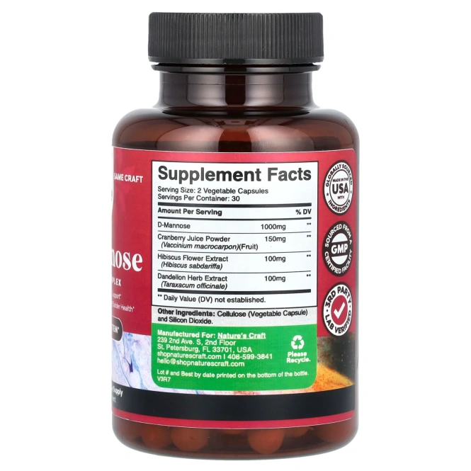 Nature's Craft, D-манноза`` 60 капсул