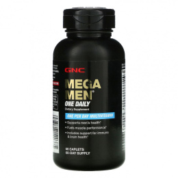 GNC Mega Men, One Daily Multivitamin, 60 Caplets