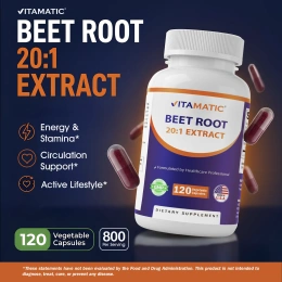 Vitamatic, экстракт корнеплода свеклы 20:1, 120 растительных капсул (400 мг в 1 капсуле)