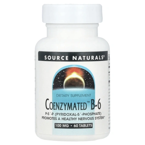 Source Naturals, Коферментный B-6, 100 мг, 60 таблеток