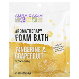 Aura Cacia, Пена-ароматерапия для ванн, освежающий мандарин и грейпфрут 2.5 унции (70.9 г)