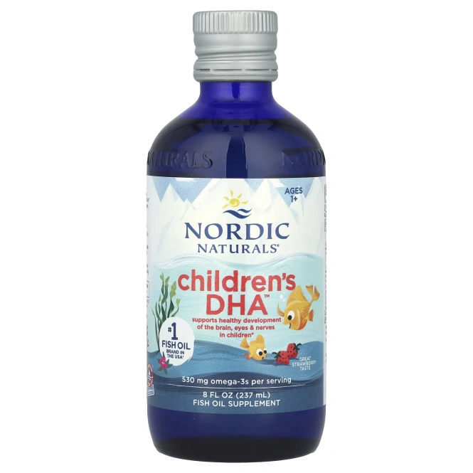Nordic Naturals Children's DHA,  ДГК для детей от 1 до 6 лет, со вкусом клубники, 530 мг, 237 мл (8 жидк. унций)